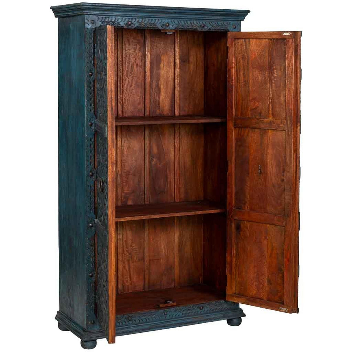 KLEIDERSCHRANK aus holz 102x44x183cm - Blau, Holz (102/183/44cm) - Wanderlust