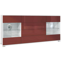 SIDEBOARD Bari Bordeaux Hochglanz - Bordeaux, Holzwerkstoff (166.5/75.5/35cm) - Vladon