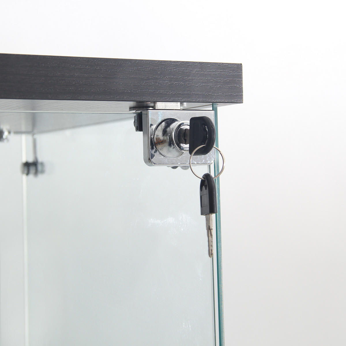 GLASVITRINE Standvitrine in Schwarz, mit 3 Böden und LED aus ESG - Schwarz, Glas (36.5/125/42.5cm)