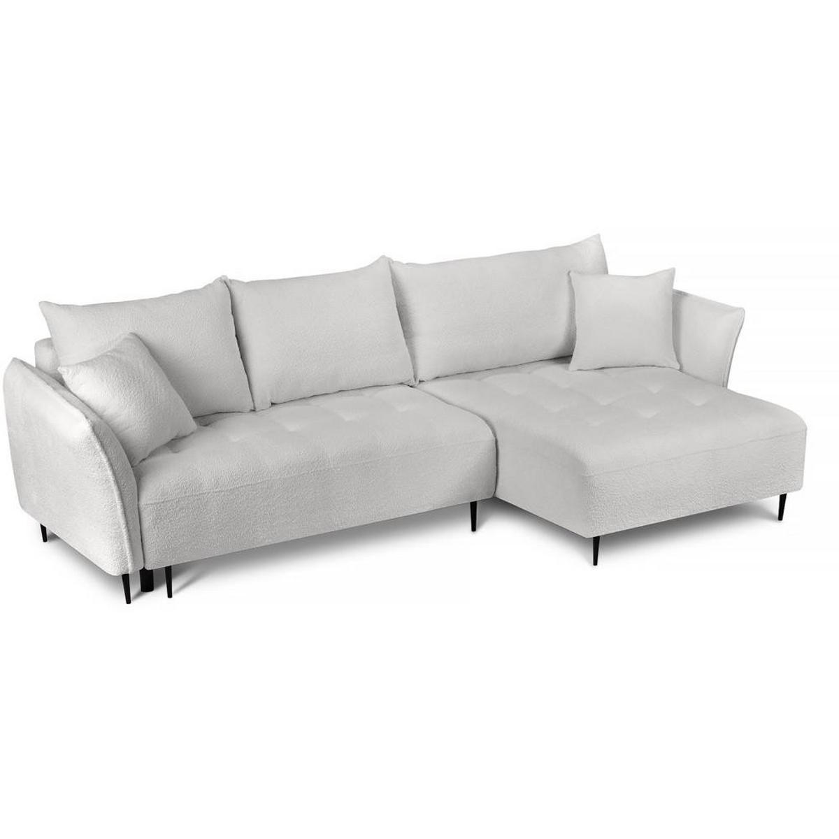 ECKSCHLAFSOFA Bari rechts hellgrau - Hellgrau/Schwarz, Textil (276/158cm) - Beautysofa