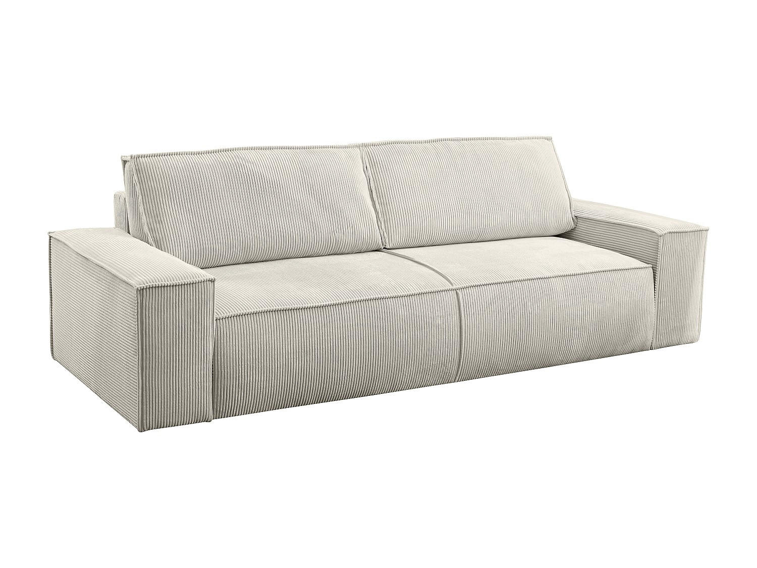 SCHLAFSOFA 4-Sitzer - Cord - Beige - AMELIA - Beige, Textil (257/85/102cm) - Vente-Unique
