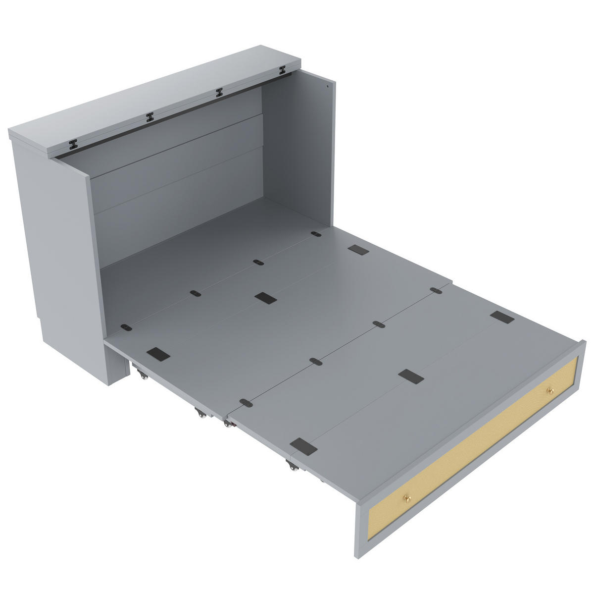 SKŘÍŇOVÁ postel 140/200 cm šedá z MDF s USB, zásuvkou a úložnými zásuvkami - šedá, kompozitní dřevo (140/200cm) - OKWISH