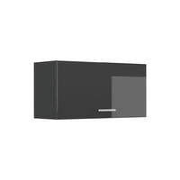 HÄNGESCHRANK R-Line, Anthrazit Hochglanz/Anthrazit, 80 cm Flach - Schwarz Hochglanz/Anthrazit, Holzwerkstoff (80/40/31cm) - Vicco