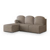 ECKSOFA TRAMA Braun Geflochtener Stoff mit Schlaffunktion - Braun, Holz (200/143cm) - MASSENO