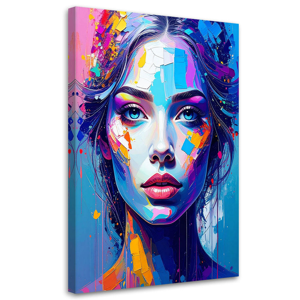 LEINWANDBILD Glamouröses Porträt einer Frau 80x120cm - Multicolor, Textil (80/120cm) - Feeby