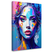 LEINWANDBILD Glamouröses Porträt einer Frau 80x120cm - Multicolor, Textil (80/120cm) - Feeby