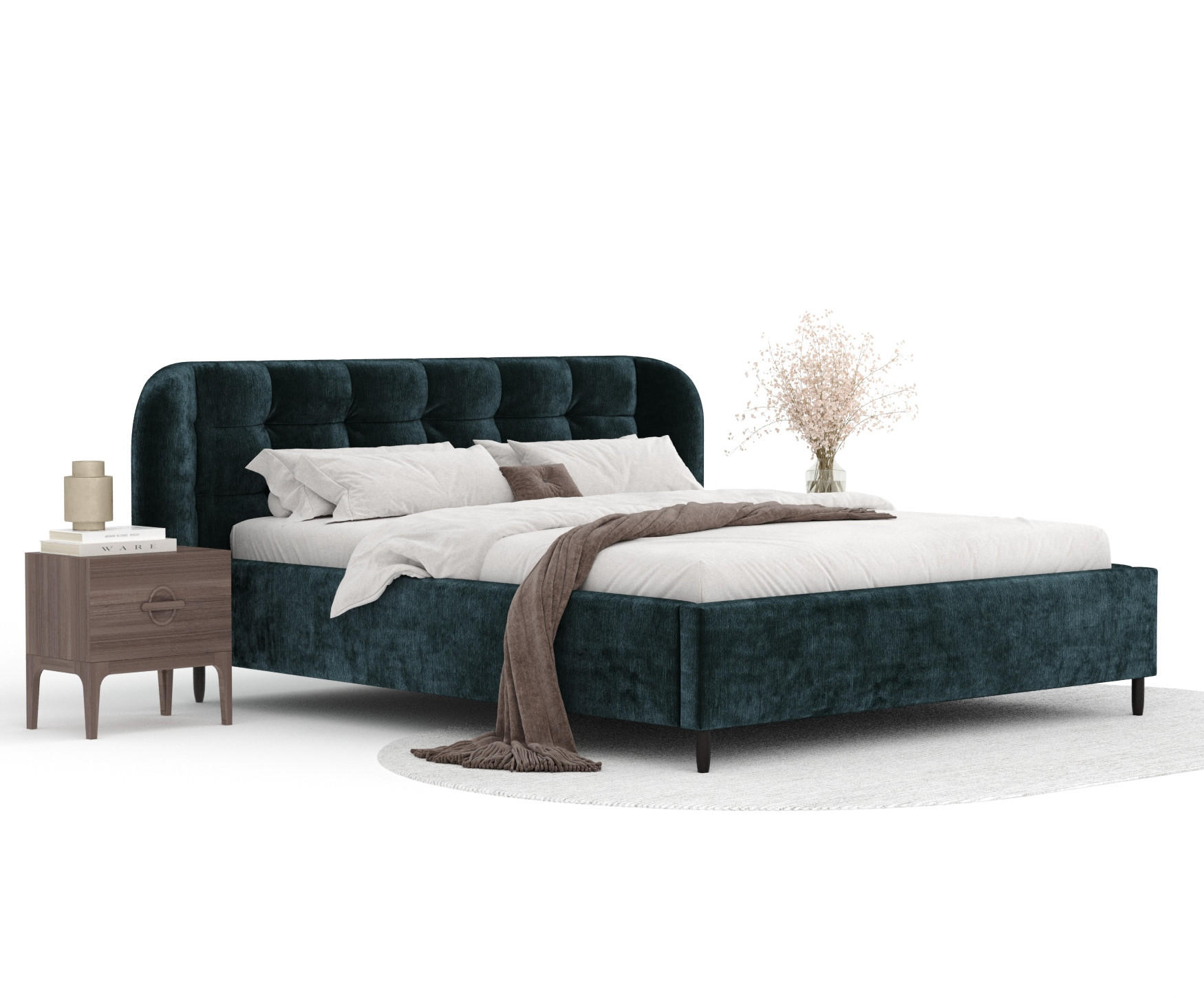 Thumbnail - Maison de Reve Polsterbett, Türkis, Textil, Buche, Kiefer, 140x200 cm, Oeko-Tex® Standard 100, FSC 100%, Made in EU, Sch...