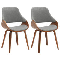 ESSZIMMERSTUHL Vangale 2er Set 86x52x54 cm walnuss/dunkelgrau - Nussbaumfarben, Holz (52/86/54cm) - furnicato
