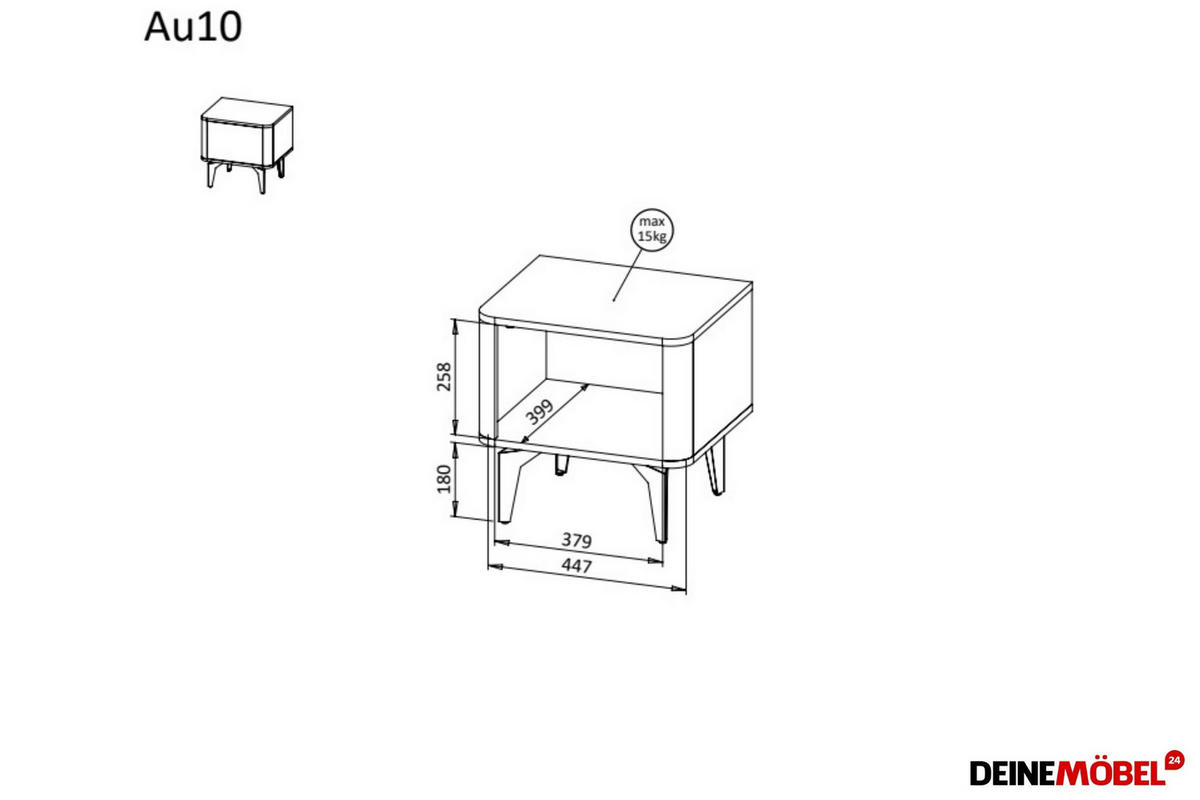 NACHTTISCH AURO 10 48/47/40 cm in Kaschmir / Royal Nussbaum - Kaschmir/Nussbaumfarben, Holzwerkstoff (48/47/40cm) - Deine Möbel 24