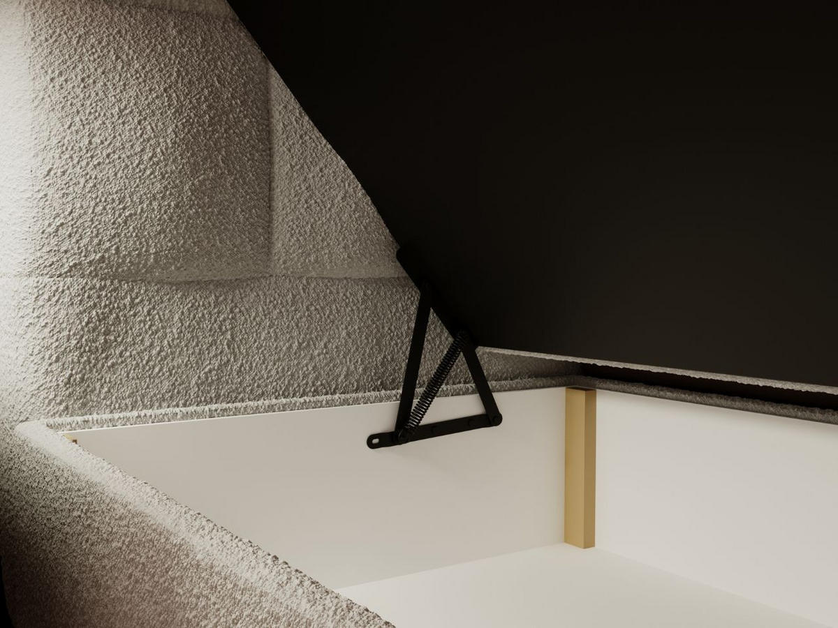 BOXBETT Alicante 200x200 Bouclé-Stoff Grau - Grau, Holz/Textil (200/200cm) - Graingold