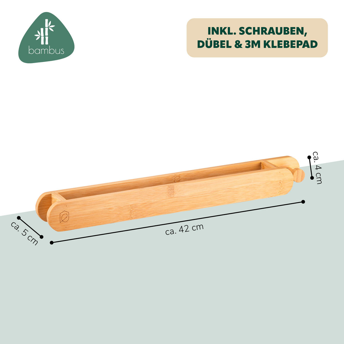 HANDTUCHHALTER, Bambus - Braun, Holz (42/4/5cm) - eluno