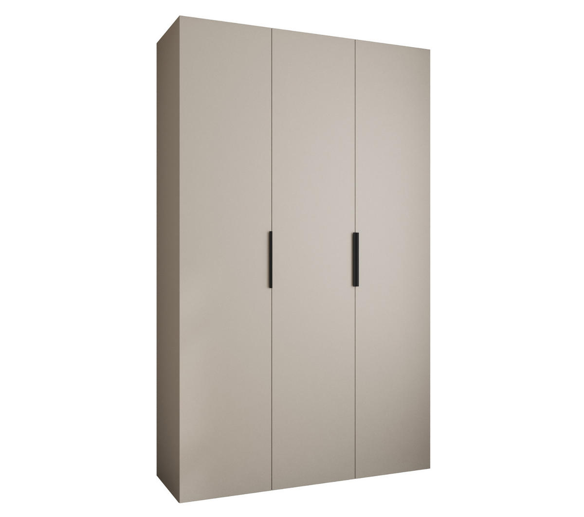 DREHTÜRENSCHRANK 245,5/150/50 3-türig - Kaschmir/Schwarz, Holz/Metall (150/245.5/50cm) - Abiks Möbel