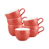 KAFFEETASSEN Liberty Pure Colors Flamingo Red 260 ml 6er Set - Rot, Keramik (0.26L) - Seltmann Weiden