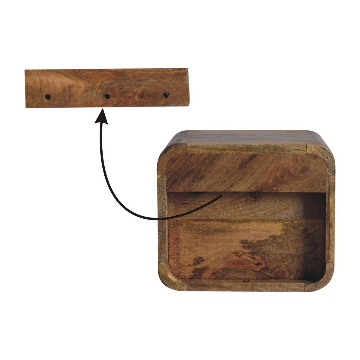 NACHTTISCH Levitate - Beige/Messingfarben, Holz/Metall (30/25/25cm) - Artisan Furniture