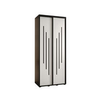 SCHWEBETÜRENSCHRANK 235,2/110/60 2-türig - Schwarz/Weiß, Holz/Metall (110/235/60cm) - Abiks Möbel