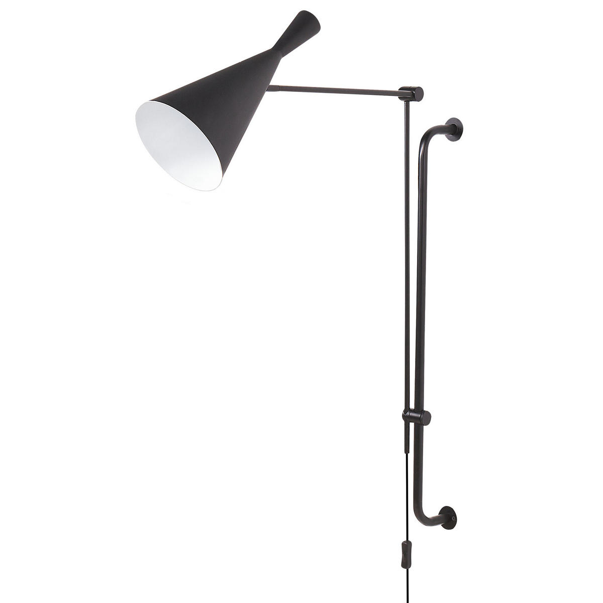WANDLAMPE Schwarz Marisa - Schwarz, Metall (18/125/64cm) - Beliani