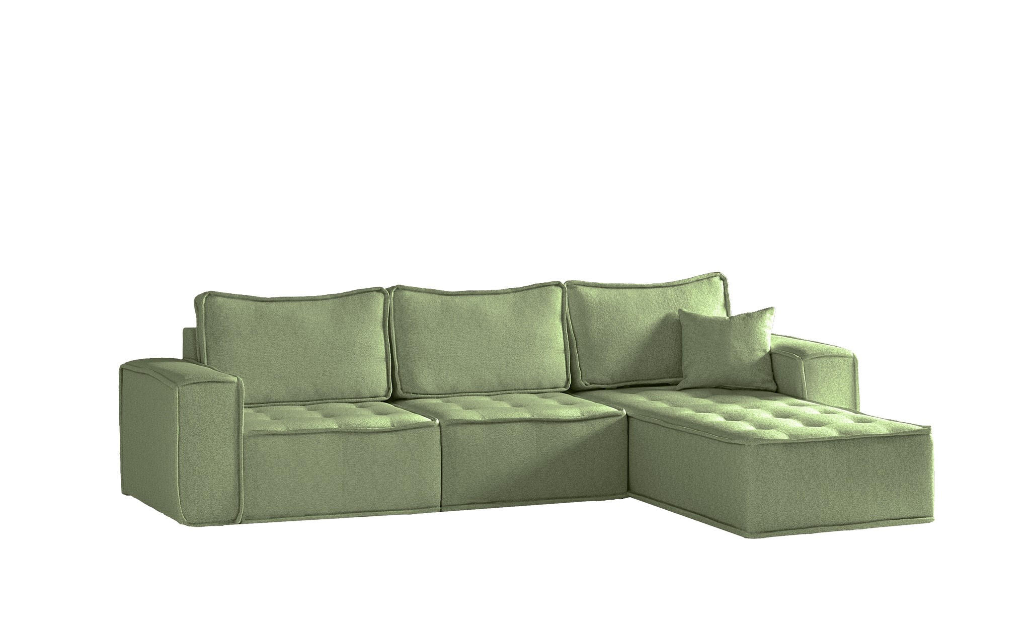 ECKSOFA Sande In Alpine - Hellgrün, Holzwerkstoff/Textil (292/192cm) - Fun Möbel