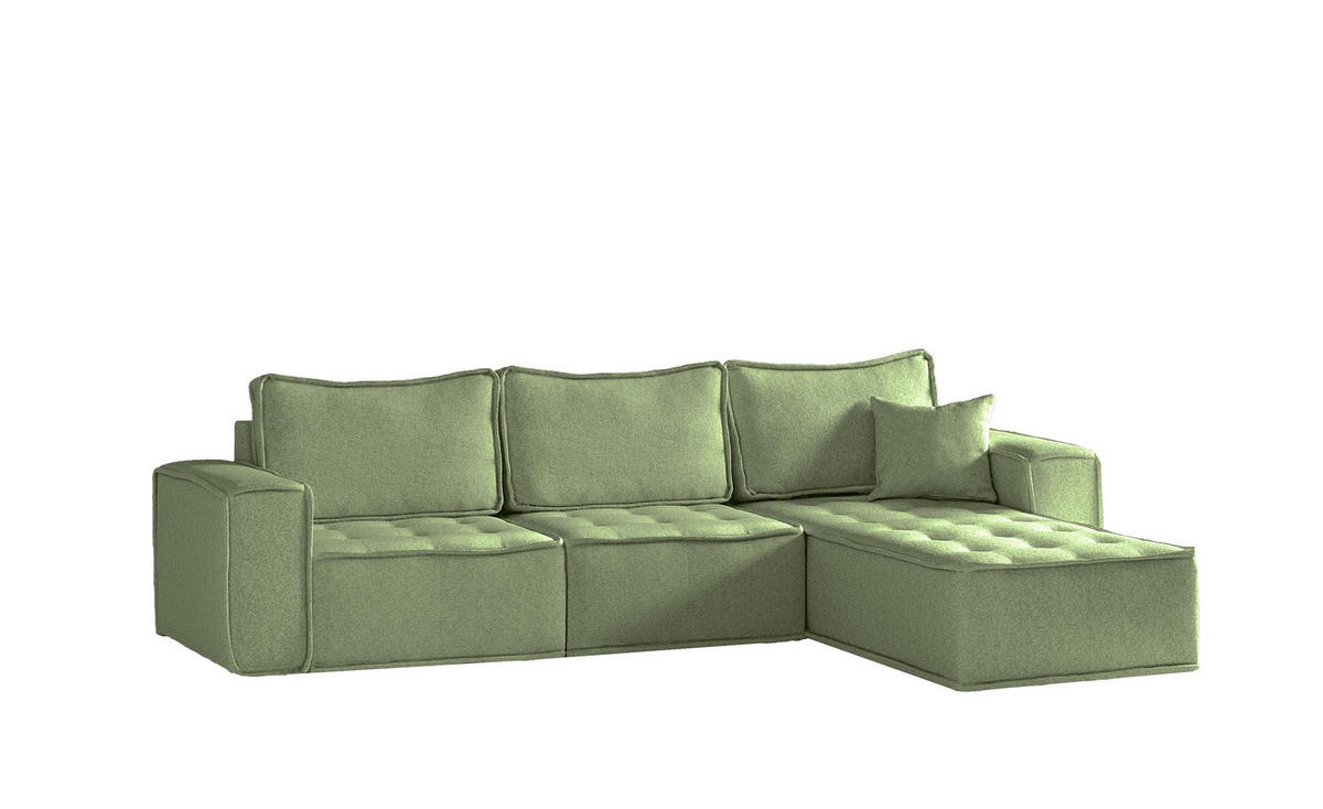 ECKSOFA Sande In Alpine - Hellgrün, Holzwerkstoff/Textil (292/192cm) - Fun Möbel
