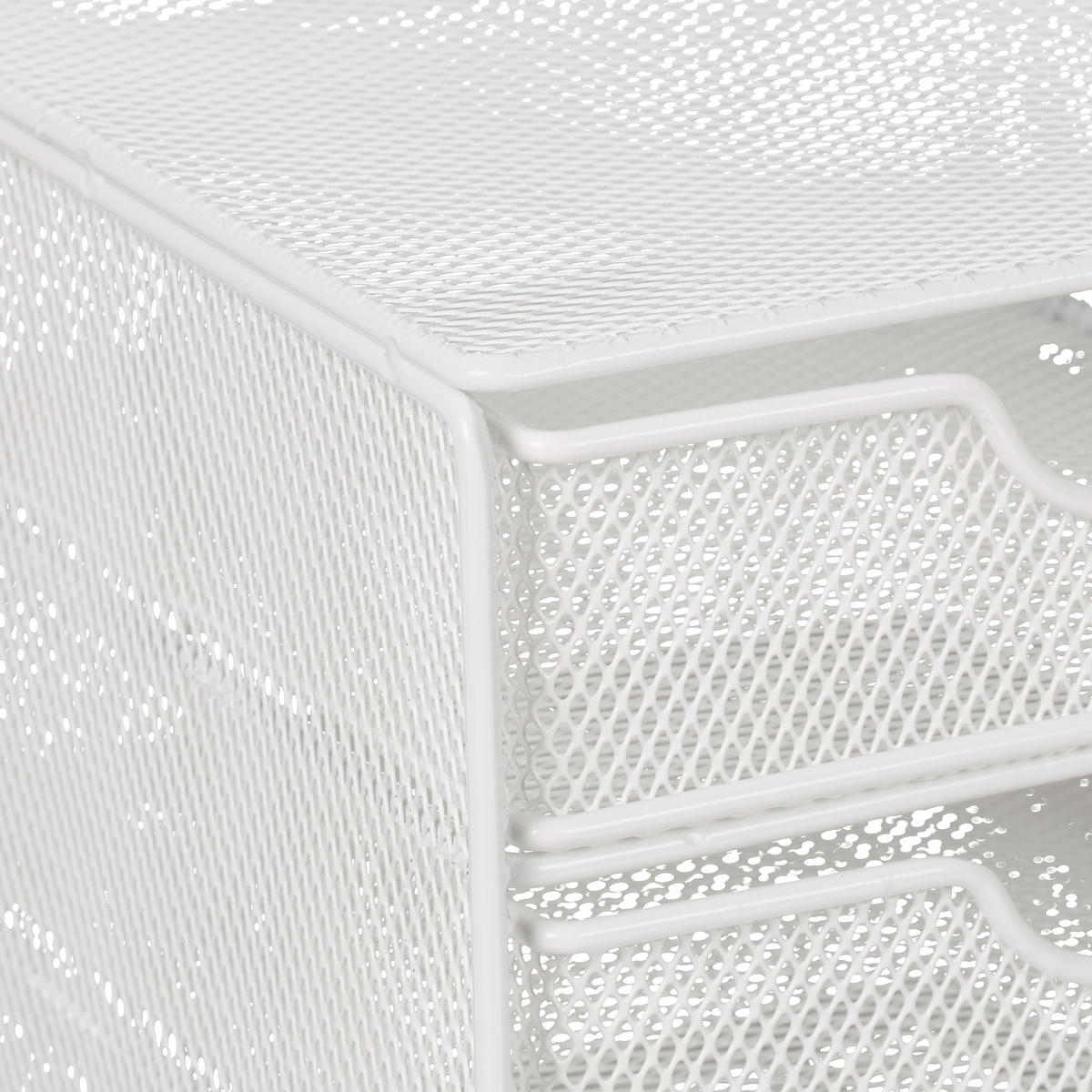 SCHUBLADENBOX - Weiß, Metall (17/16/17cm) - Relaxdays