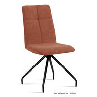 ESSZIMMERSTUHL (2er-Set) Detava 47x92x60 Schwarz/Cognac - Cognac/Schwarz, Kunststoff (60/92/47cm) - 58aufmkessel