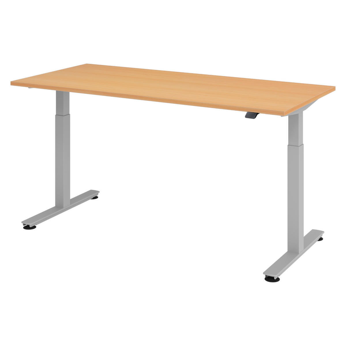 SCHREIBTISCH elektrisch XMST 80/180/74 cm in Buchefarben/Silberfarben - Buchefarben/Silberfarben, Holzwerkstoff (80/180/74cm) - bümö