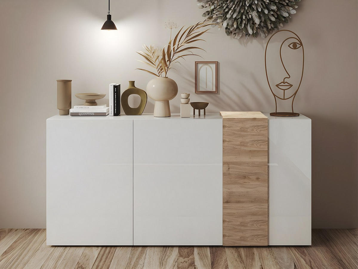 SIDEBOARD 3 Türen Pluton - L181 cm - Naturfarben, Holz (180.5/84.3/38cm) - Vente-Unique