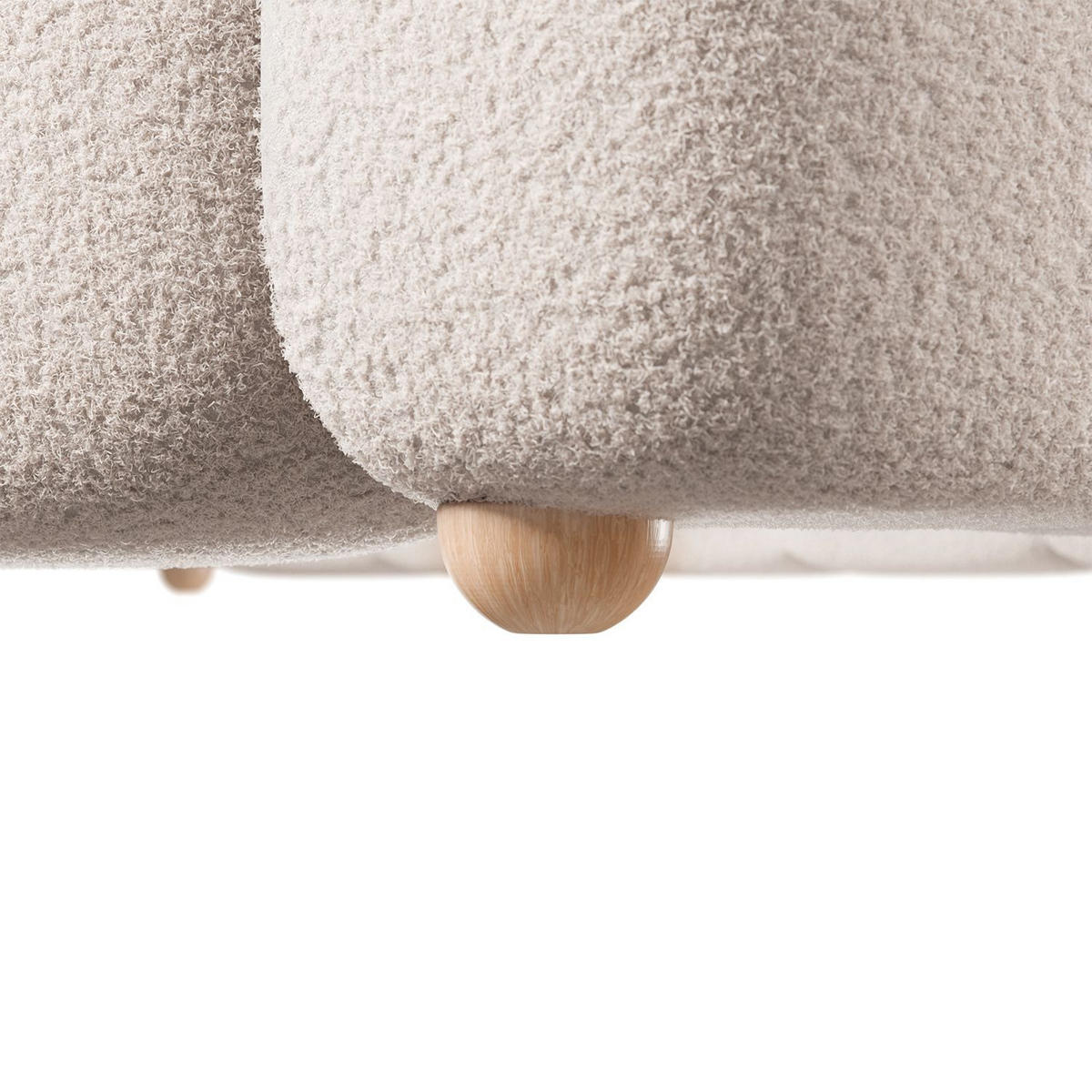POLSTERBETT Catania 140/200 cm Beige Bouclé inkl Matratze - Beige, Textil (140/200cm) - Juskys