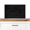 SPRITZSCHUTZ KÜCHE Schwarz - Holzoptik 70x50 cm - Schwarz, Metall (70/0.3/50cm) - MuchoWow