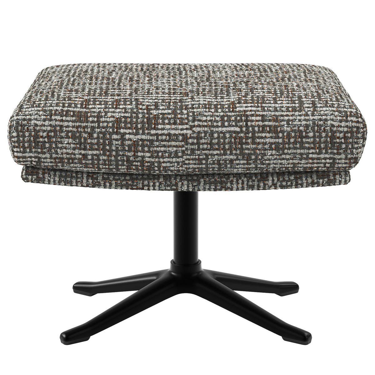 HOCKER mit Kreuzfuß - Schwarz/Grau, Textil/Metall (54/41/41cm) - home24
