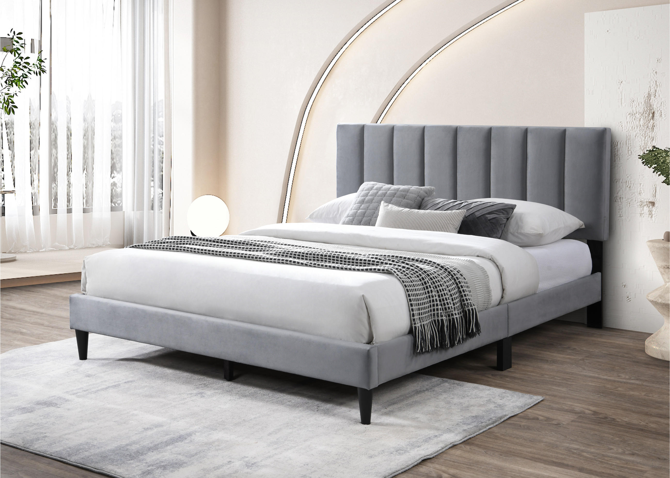 POLSTERBETT mit Lattenrost 160x200 cm Grau - Grau, Textil (160/200cm) - Home Collective