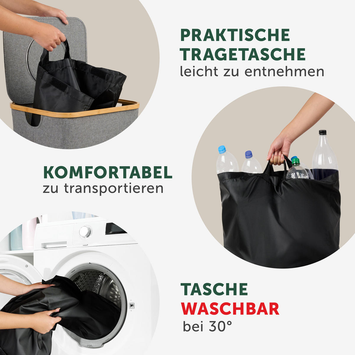 PFANDFLASCHEN-SAMMELBEHÄLTER 100L Grau - Grau, Kunststoff (34/3/42cm) - Blumtal