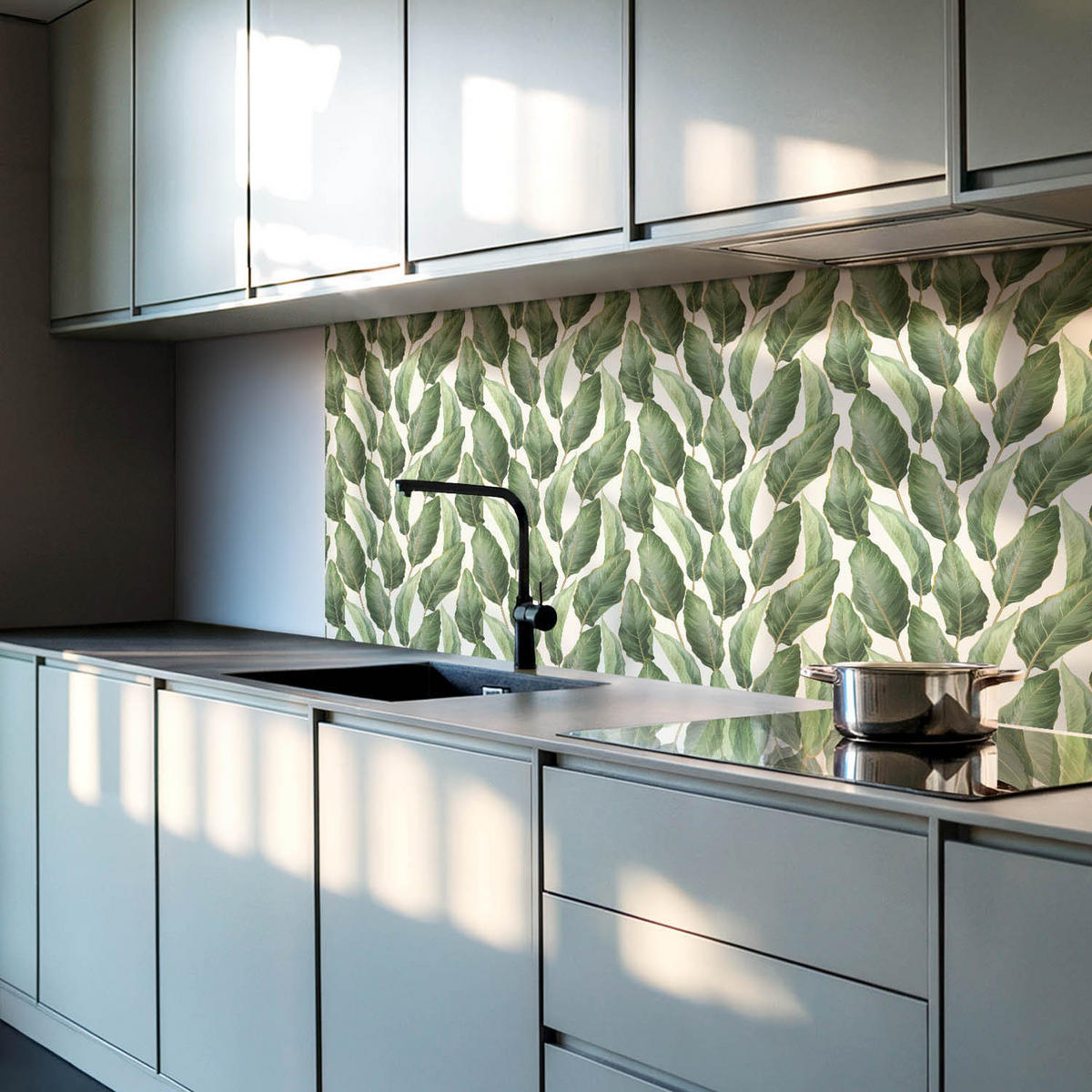 WANDPANEEL 10x 40x20 cm selbstklebend Tropica - Grün, Kunststoff (20/1.6/40cm) - Wallfluent