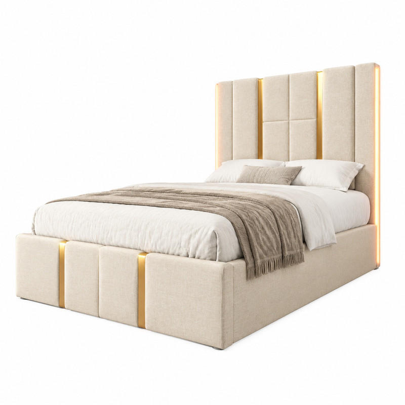 Beauniv Polsterbett Beige 90x200 cm
