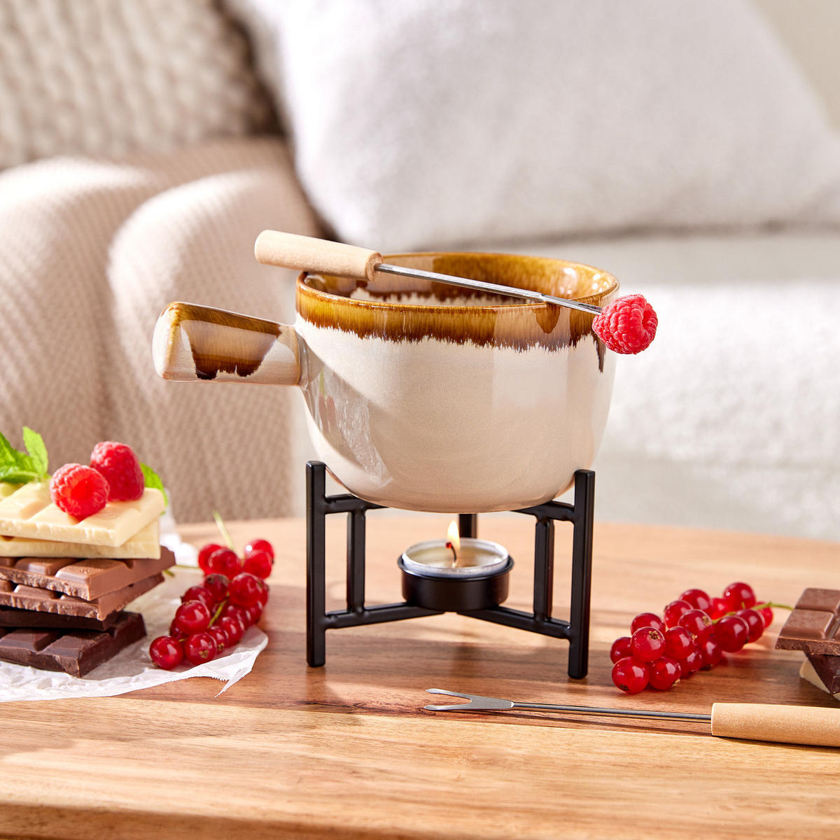 SCHOKOLADENFONDUE Au Chocolat - Beige, Keramik (12/8cm) - Butlers