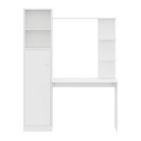 SCHREIBTISCH Weiß 123,5/45/168,5 cm mit Schrank und Regal - Weiß, Holzwerkstoff (123.5/45/168.5cm) - PANGIVO