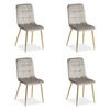 STUHL-SET 4 Stück in Stahl Samt Creme Gold - Goldfarben/Creme, Textil/Metall (43/88/50cm) - Homestyle4u