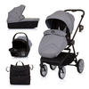 KOMBIKINDERWAGEN Linea 3 in 1 grau Sportsitz, i-Size Babyschale, Babywanne - Grau, Metall (98/58/116cm) - Chipolino