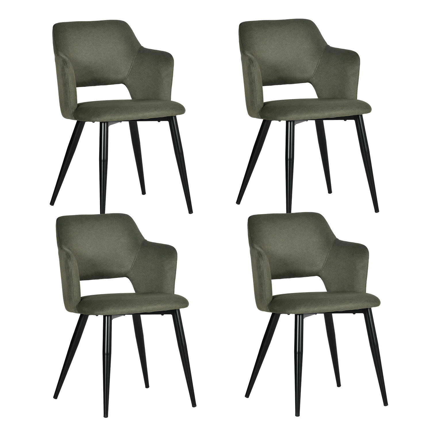 ESSZIMMERSTUHL 4er Set Haustierfreundlich in Grün - Grün, Textil/Metall (63/78.5/55cm) - Meubles Cosy