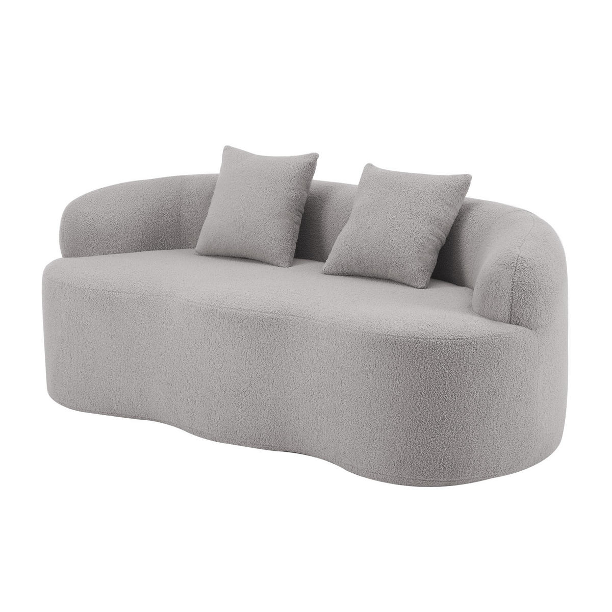 2-SITZER-SOFA DE-34988 geschwungen Hellgrau - Hellgrau, Textil (89/70/170cm) - ComfortXL