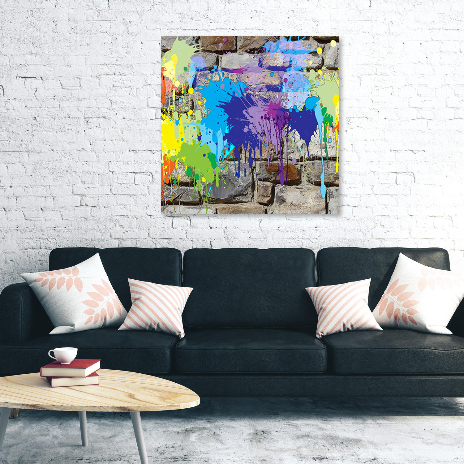 LEINWANDBILD, Abstrakt-Farben 40x40cm - Multicolor, Textil (40/40cm) - Feeby