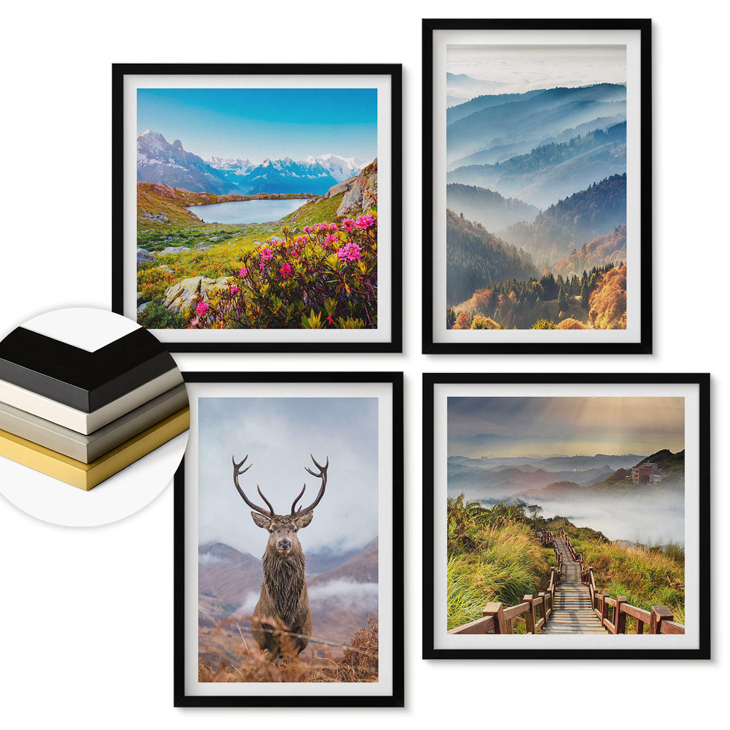 ArtPrintCave Wandbilder Schwarz 50x50 cm