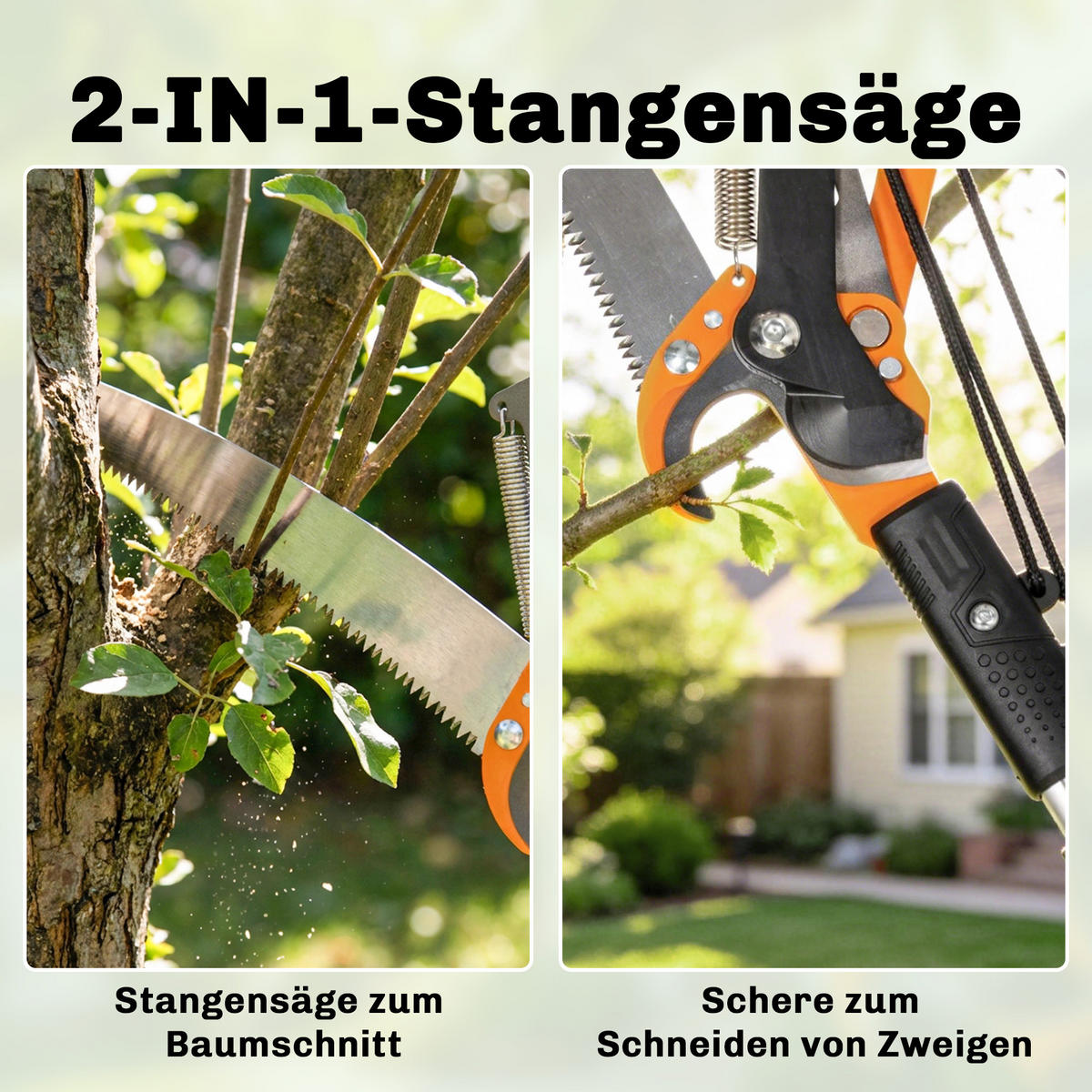 ASTSÄGE DE-10252 2-in-1 mit Teleskopstiel (135-199 cm) Orange - Orange, Metall (20/3.3/199cm) - ComfortXL