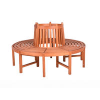 BAUMBANK Andy rund Eukalyptus Natur 91x160x160cm - Hellbraun, Holz (160/91/160cm) - DELUKE
