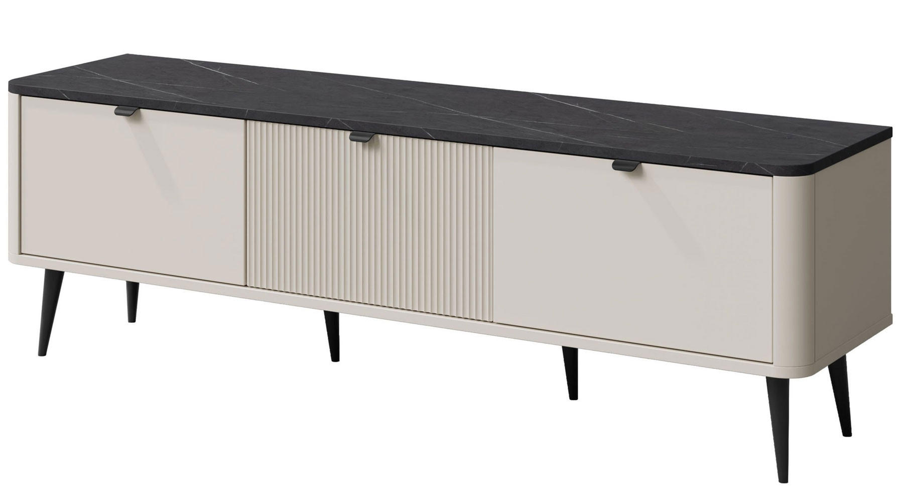 Feldmann-Wohnen Lowboard Beige, Grau 160x52x40 cm
