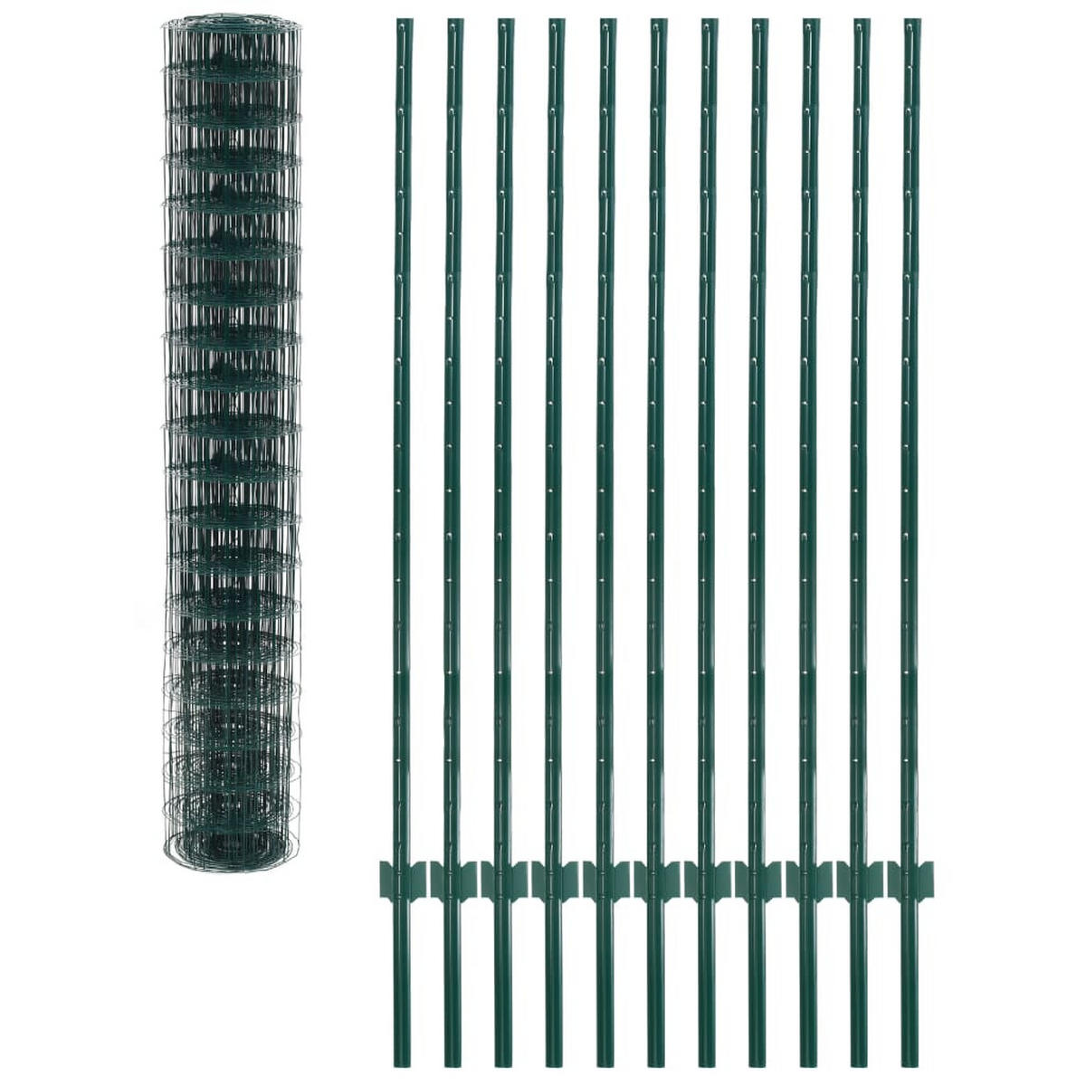 METALLZAUN Stahl 20/1,5 M Grün - Grün, Metall (3/150cm) - vidaXL