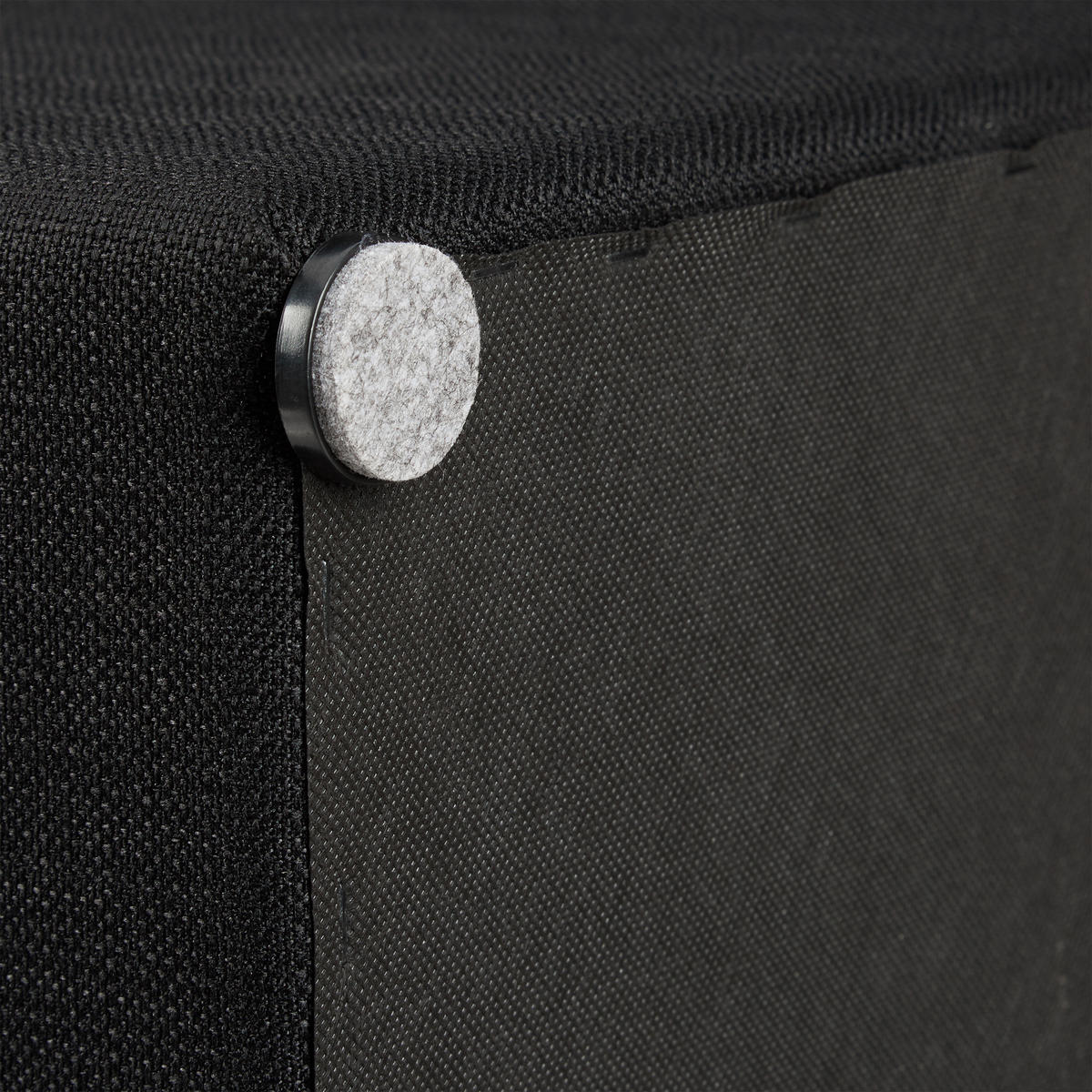 SITZHOCKER Schwarz mit Stauraum 42x40,5 cm - Schwarz, Holzwerkstoff/Textil (40.5/42/40.5cm) - Relaxdays