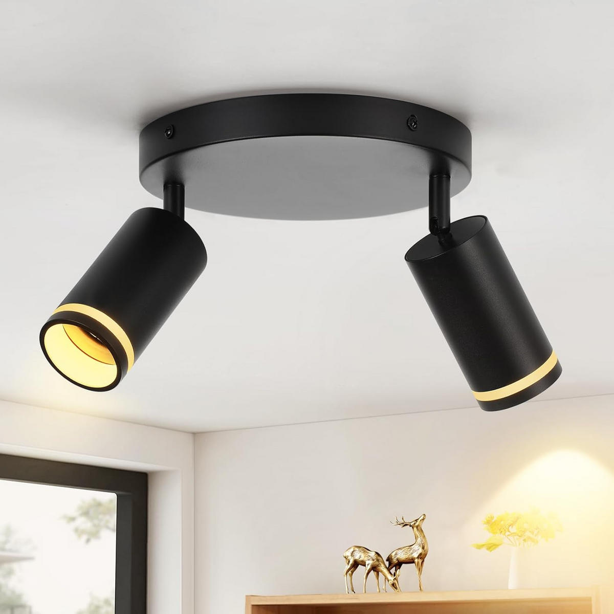 STRAHLER Geduld 2-flammig 20/20/17 cm - Schwarz, Metall (20/20/17cm) - ZMH