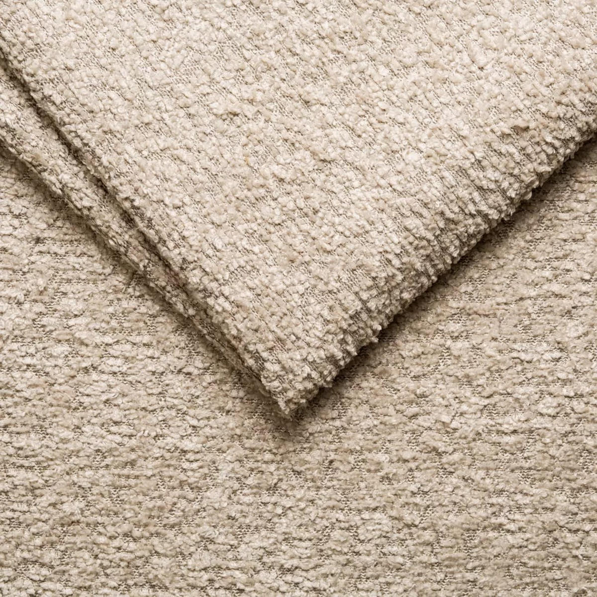 SOFA 4-Sitzer, Komfort Couch BALOO, stoff Schenille & Bouclé, Beige - Beige, Holz (250/75/106cm) - Kaiser Möbel