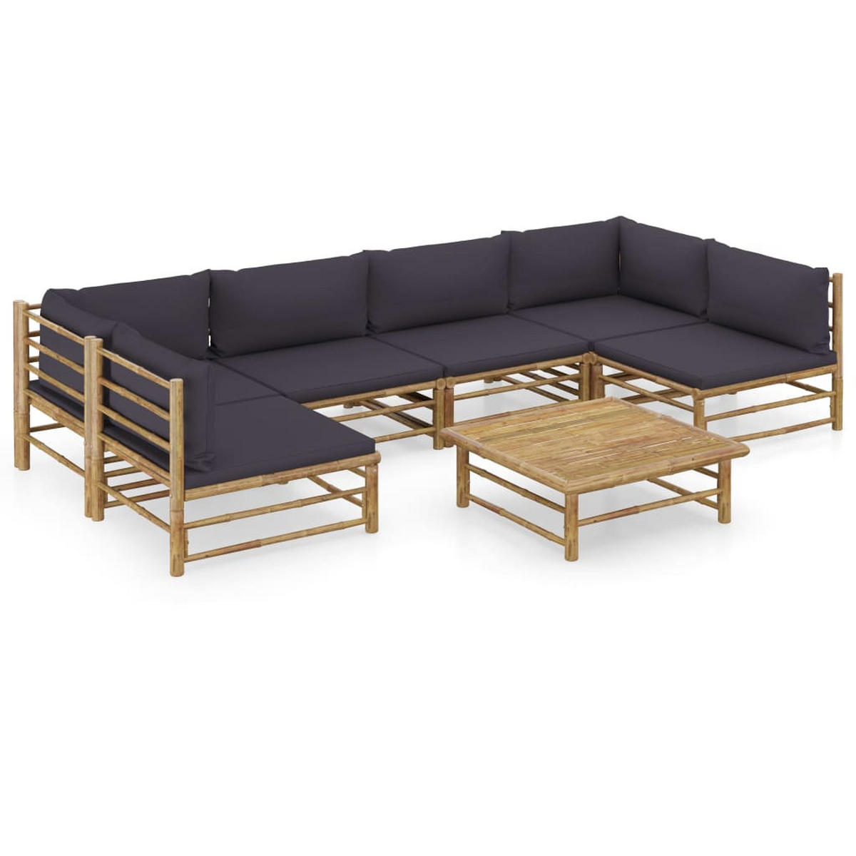 GARTENSET Reum 7-teilig - Grau, Naturmaterialien - Nettlife