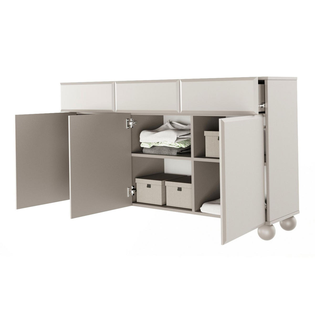 SIDEBOARD Chocolated Beige 150 cm - Beige/Goldfarben, Holz/Holzwerkstoff (150/90.5/39cm) - Selsey
